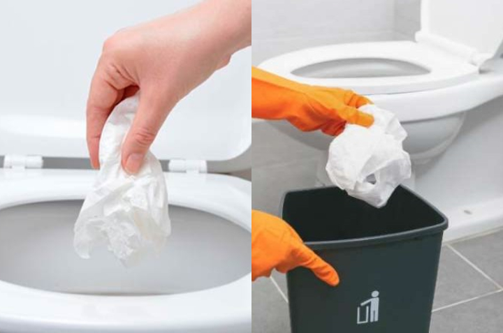  Después de usar el baño, ¿el papel higiénico debe ir en la papelera o en el sanitario?